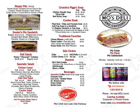Mo's deli - There are 2 ways to place an order on Uber Eats: on the app or online using the Uber Eats website. After you’ve looked over the Mo's Bagels Hallandale menu, simply choose the items you’d like to order and add them to your cart. Next, you’ll be able to review, place, and track your order. 